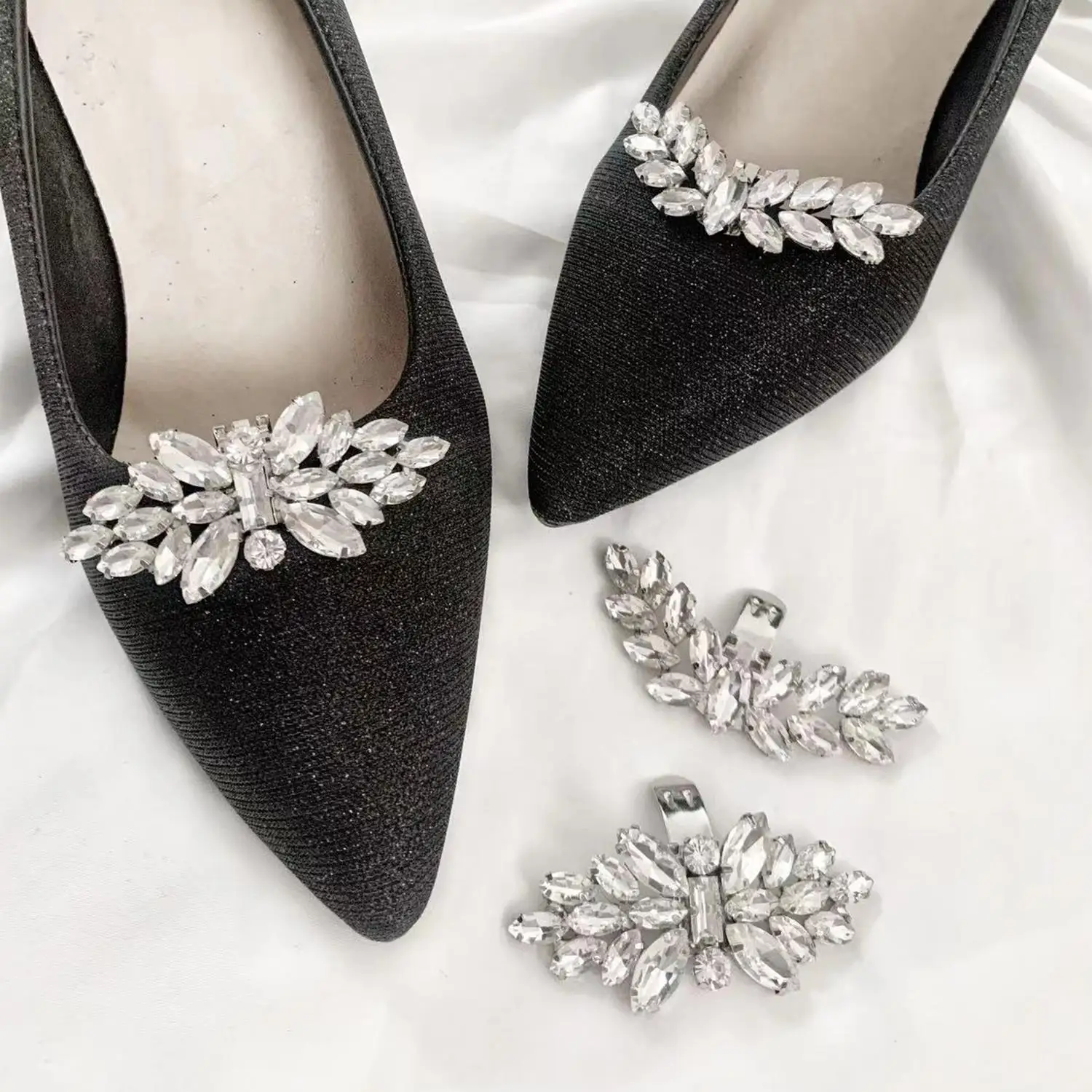 1PC Bride Shoe Decorations Clip Accessories Rhinestone High Heel Charm Buckle Removable Wedding Metal Clamp