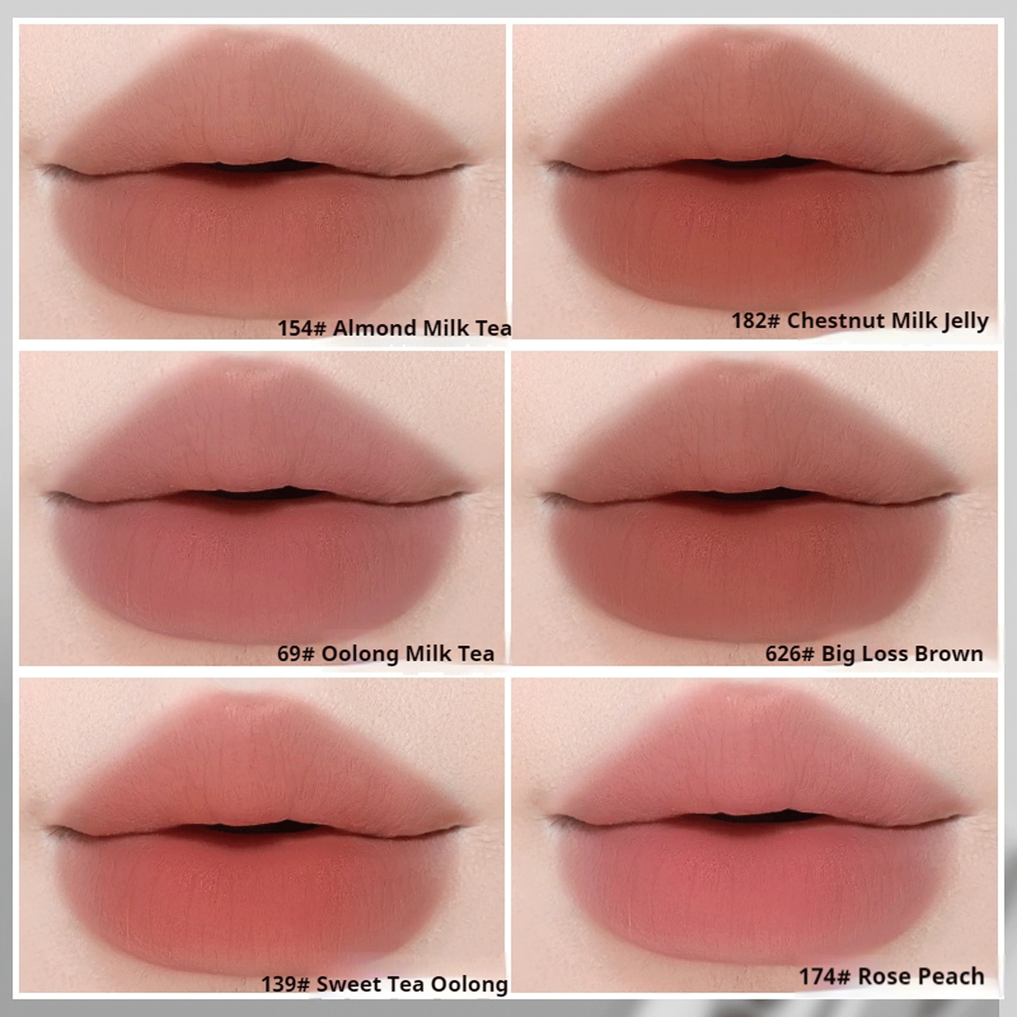 NOVO Wasserfester, schweißbeständiger, farbefreier, nicht transferrierender mattierter Lippenstift für den Alltag, natürliches Aussehen und Raffungen.