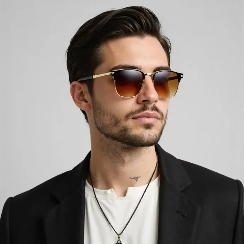 Luxury Square Sunglasses Men Women Brand Designer Trend Alloy Frame Sun Glasses Vintage Gradient Male Female Oculos Feminino view 5