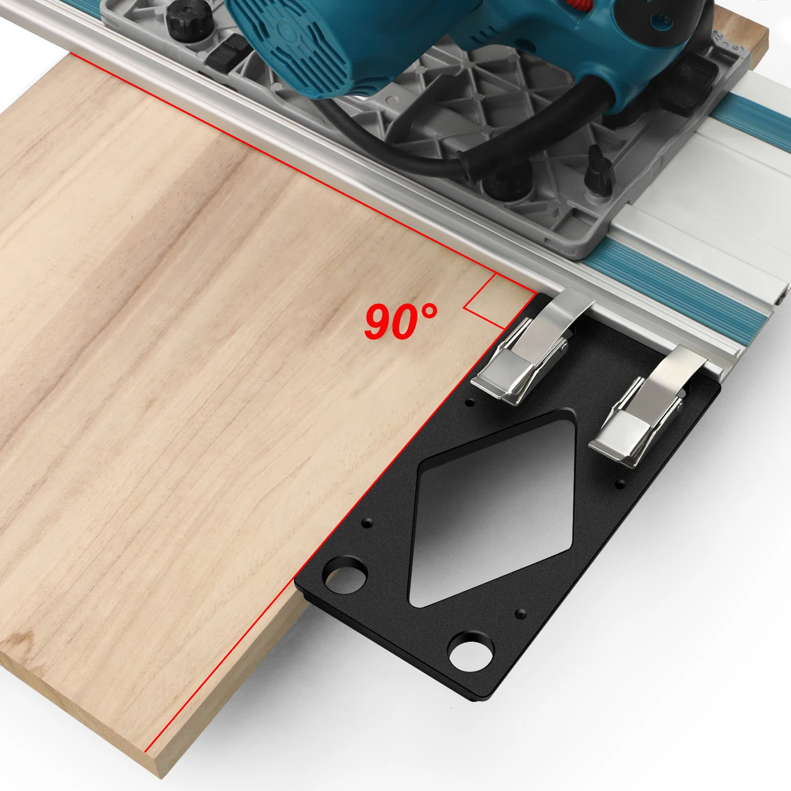 Woodworking 90 Degree Right Angle Guide Rail Square Positioning Plate Compatible with Festool/Makita/Milwaukee Track Saw Rail