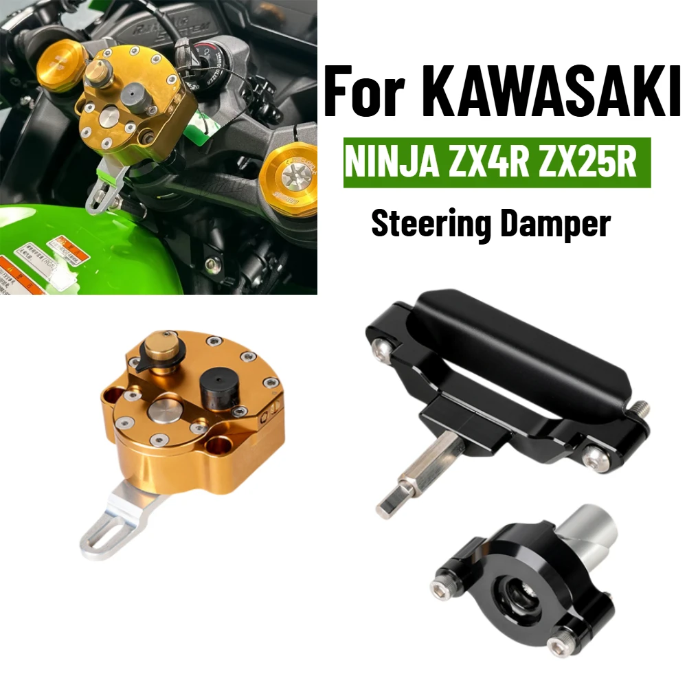 Steering Damper For KAWASAKI NINJA ZX4R ZX25R/SE ZX-4RR ZX-25RR ZX400R Motorcycle Steering Stabilizer Reversed Safety Bracket