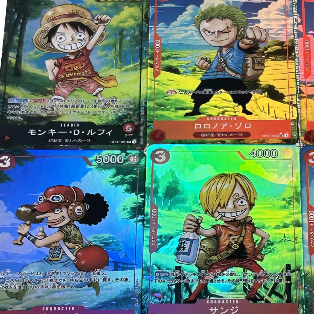 9pcs/set OPCG Anime Collection Card Cartoon Monkey D.Luffy Nami Tony Tony Chopper Card Refractive Color Flash Child Gift 63*88mm