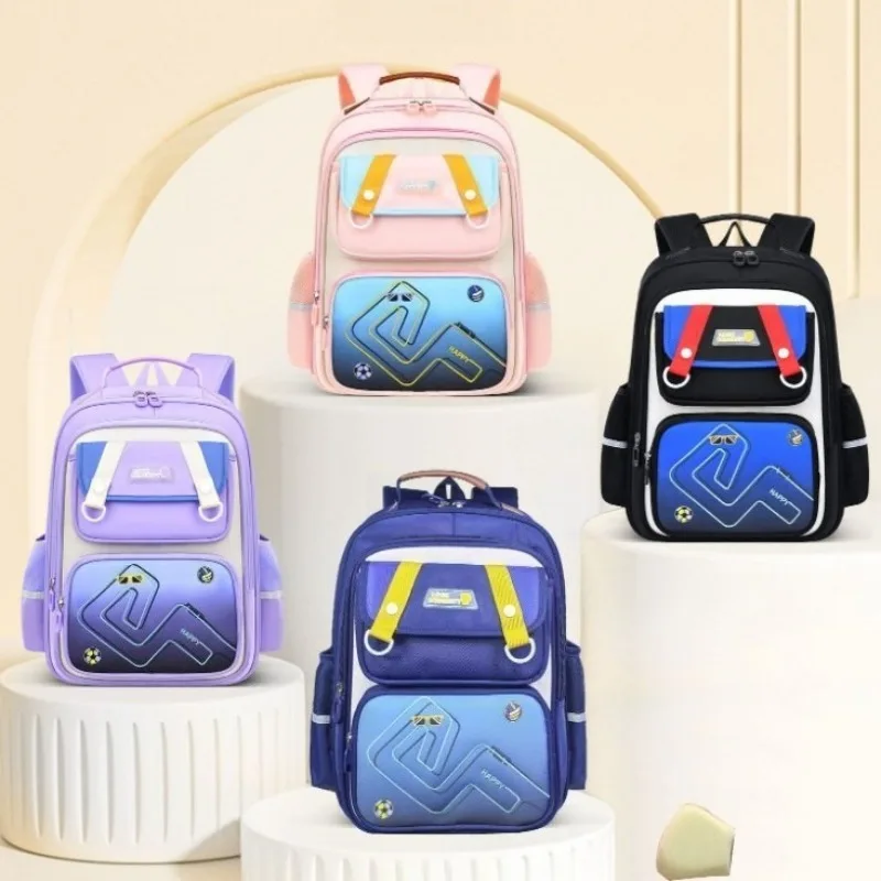 Korean Fashion Kids Backpack Primary Students Schoolbags Boys Girls Casual Daypack Spacious Book Bag Waterproof Durable Rucksack