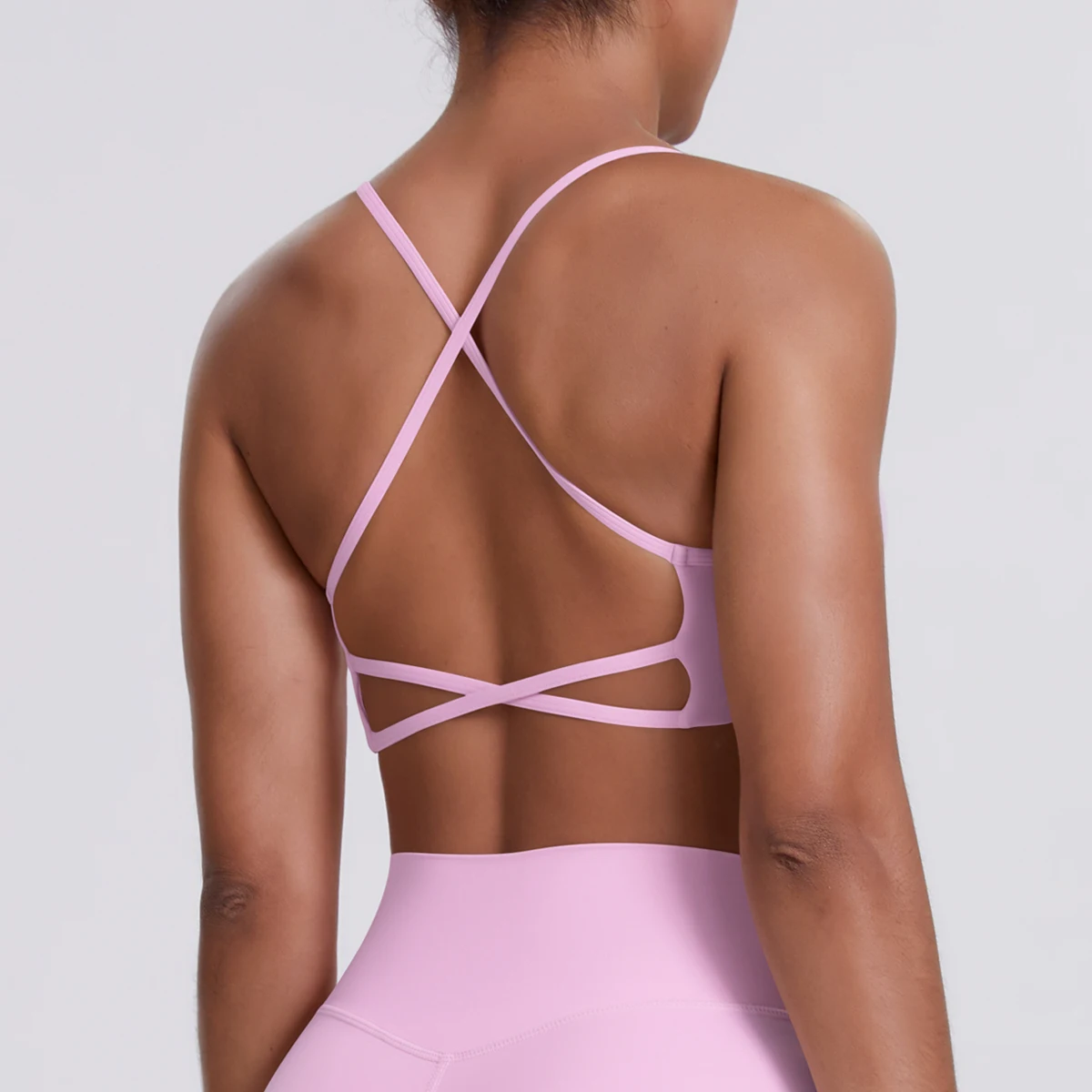 Sport-BH Nahtloses Yoga-Top Damen Fitness-Artikel Gym Active Wear Back Cross Workout Push-up Fitness Laufunterwäsche – Detail 6