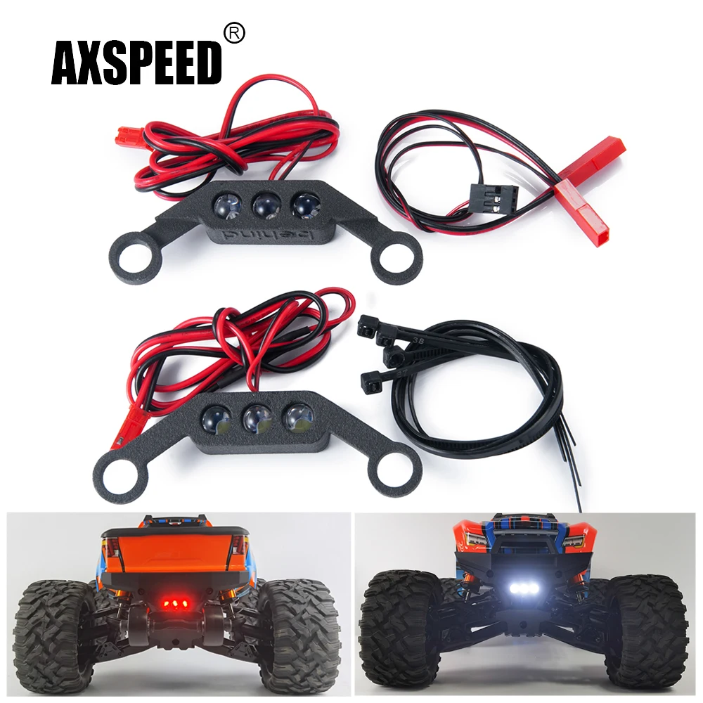 AXSPEED Headlights Taillights LED Lights Group with Mount for Maxx WideMAXX #89086-4 Truck 1/10 RC Car Model Upgrade Parts