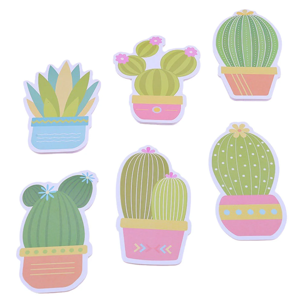 Cacti Self-stick Notes Cactus Sticky Stickers Notebook Adhesive Pads Paper Cute Office Desk Accessories