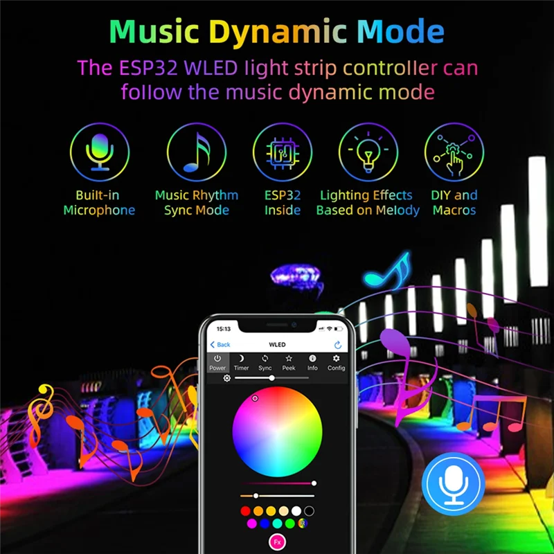 JABS-WLED ESP32 وحدة تحكم ذكية ثنائية القناة واي فاي RGB LED قطاع تحكم 5-24 فولت ماكس 12A 800 Ics الاتحاد الأوروبي معتمد GPIO16 2.4G