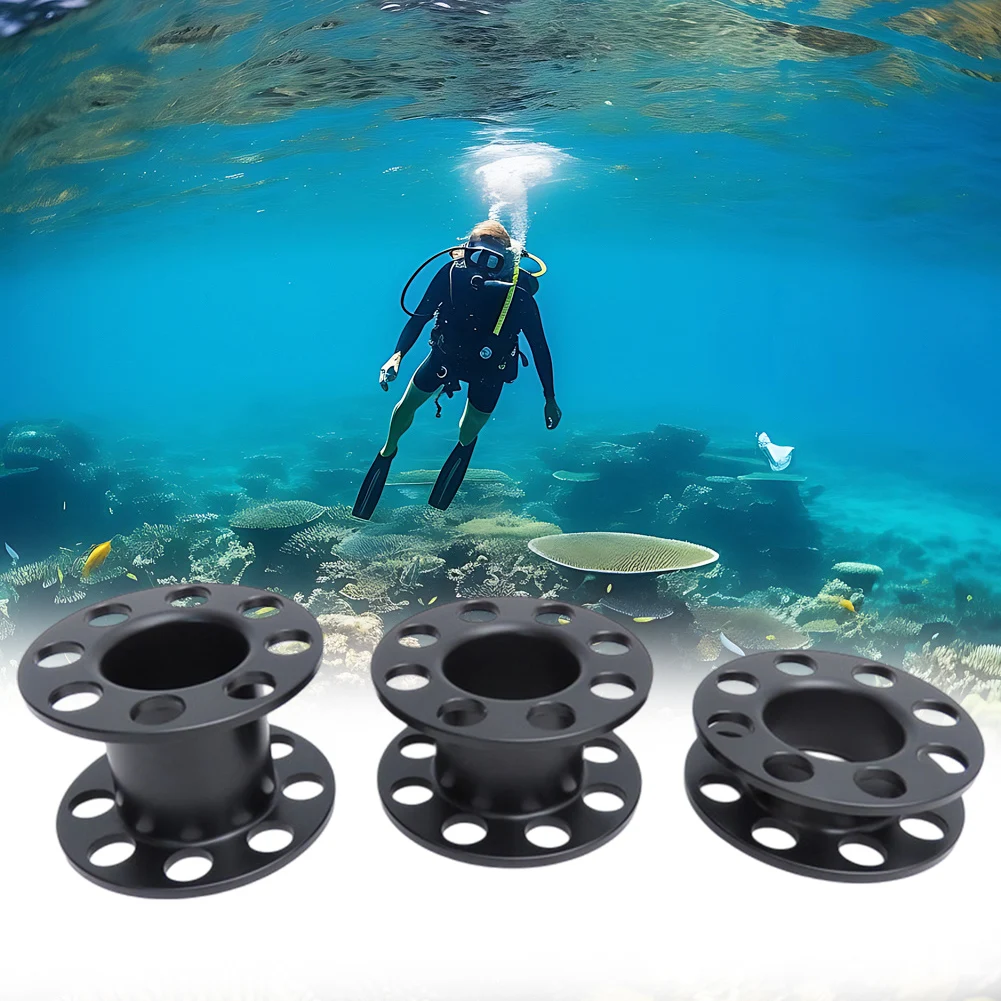 1x Scuba Diving Spool Finger Reel for cave Tech Diving Empty Safy Equipment Divers Tool Diving Spool Steel Compact Handle Spool