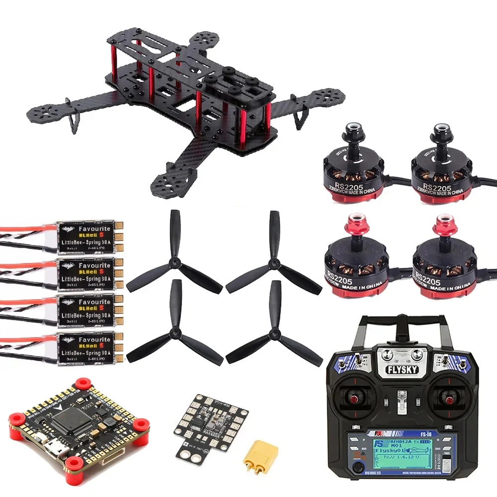 FPV 250 ZM250 250mm Carbon Fiber Quadcopter RS2205 2300kv Motor 30A ESC & F405 V3S Flight Controller & Flysky FS-i6 Kit image 3