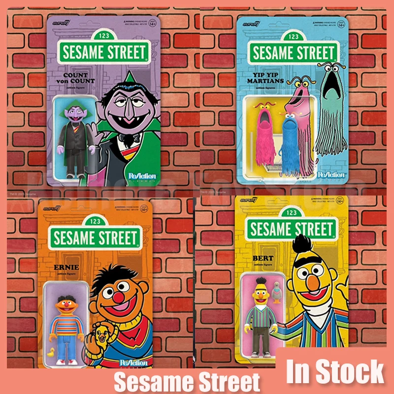 Sesame Street Anime Figure Ernie Bert Figures Yip Yip Martians Action Fugurine Model Pvc Statue Doll Collection Decoration Toys