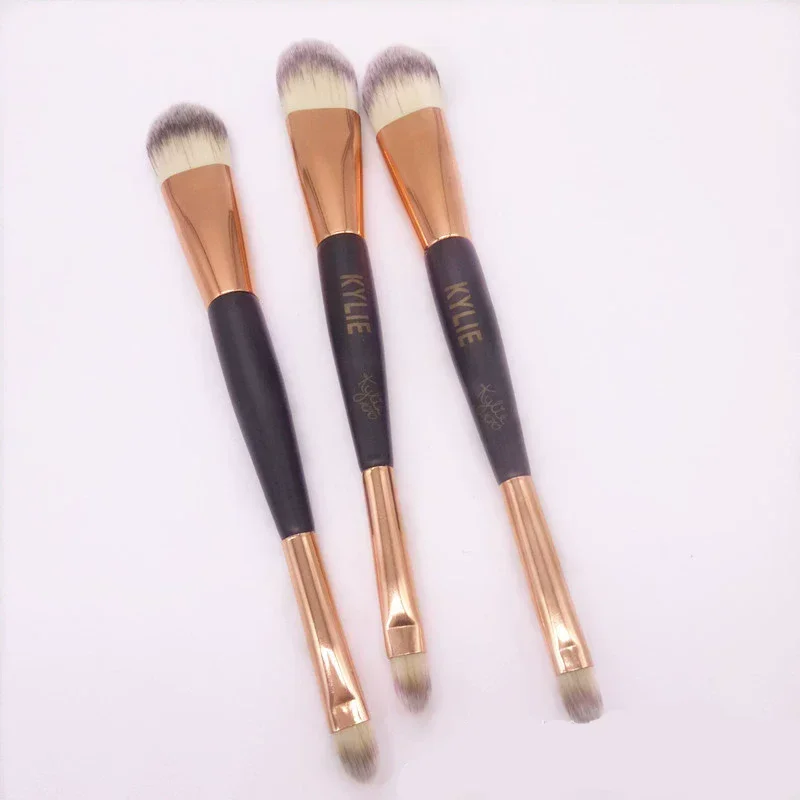 Professional  Dual-Ended Foundation Concealer Brush Soft Synthetic Bristles Blend Evenly Lightweight Easy Clean Makeup Artists