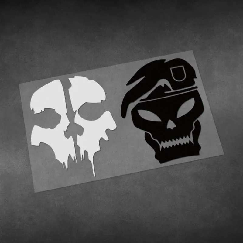 2 Stück/Set Totenkopf-Aufkleber, wasserdicht, Vinyl-Sticker für Auto, Motorrad, Helm, Laptop, Fahrrad, Deko-Aufkleber