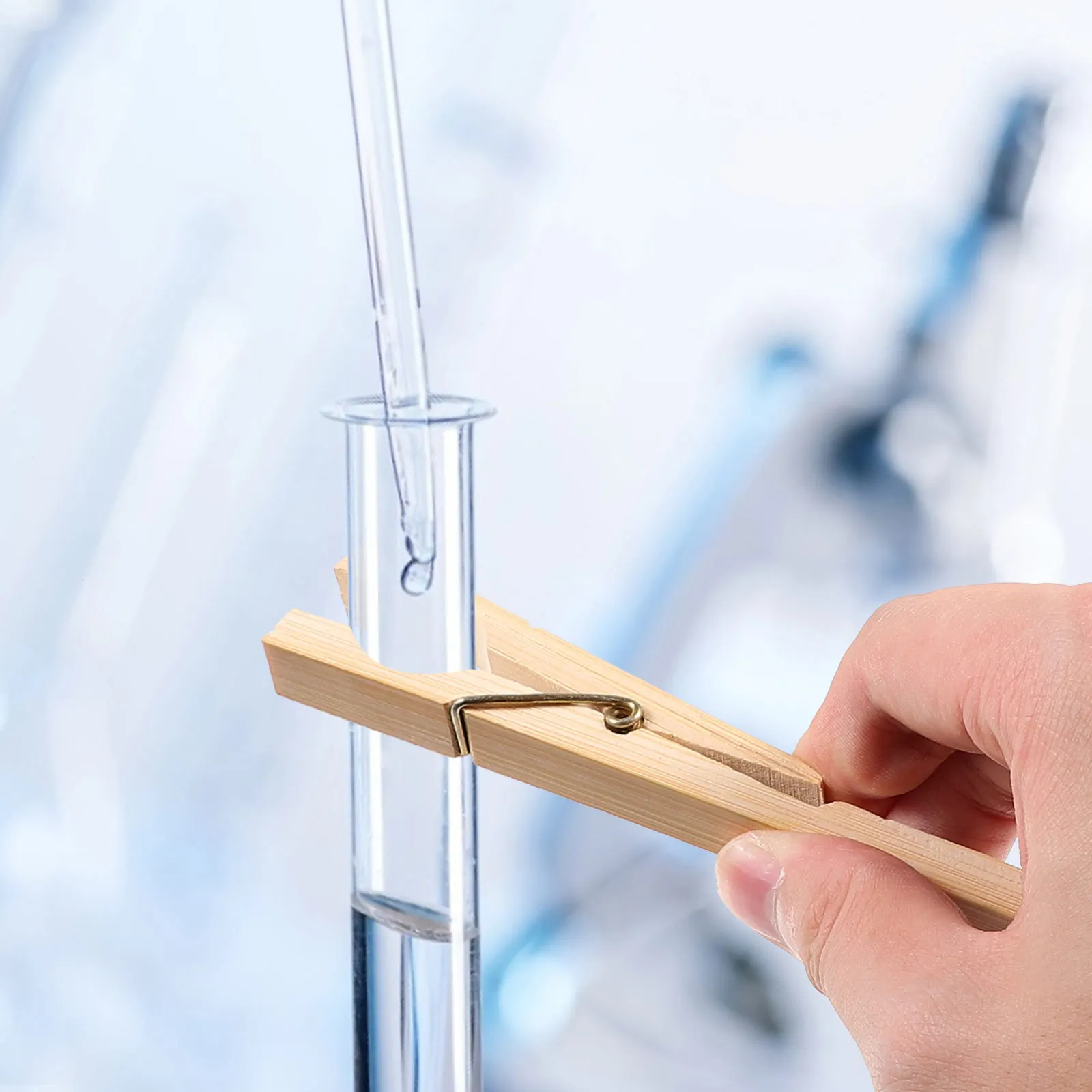 

10pcs Wooden Test Tube Clips Holder For Lab Experiments Durable Clamp Tool Laboratory Teaching Equipment Accessory