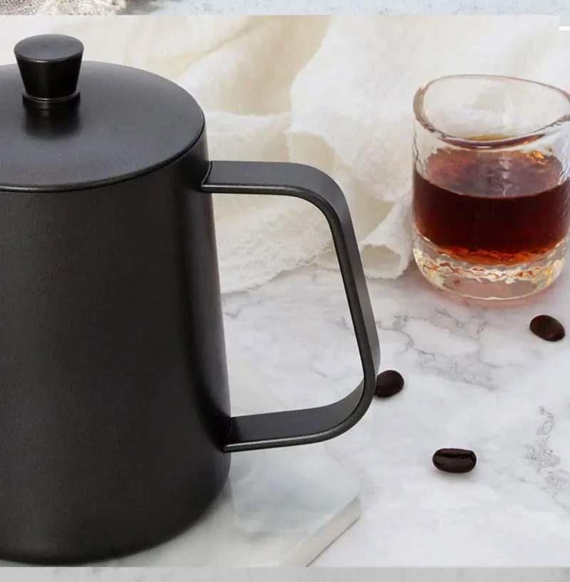 Edelstahl Pour-over Kaffeemaschine Hängen Ohr Hand Brauen Topf Haushalt Lange auslauf Feinen Mund Wasserkocher Tropf Wasserkocher Lange topf – Detail 8