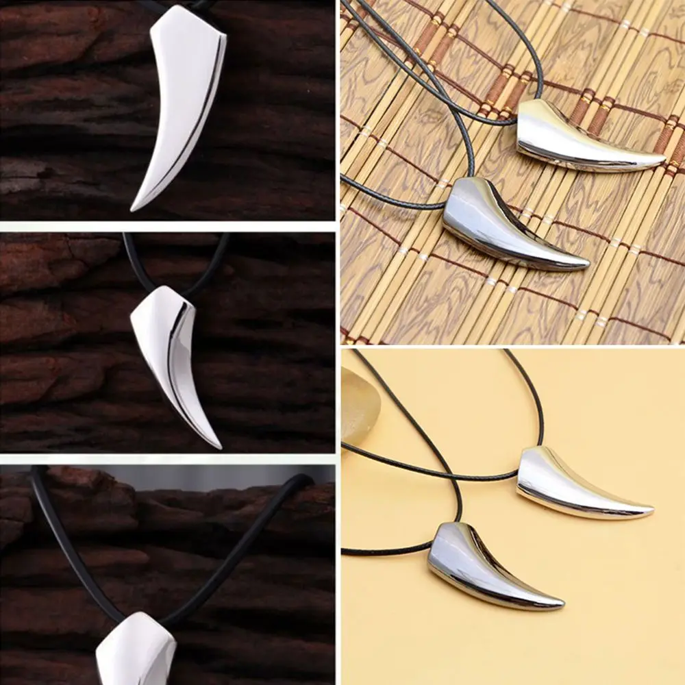 Domineering Cool Trendy Stylish Stainless Fashion Pendant Titanium Men's Necklace Jewelry Tooth Wolf