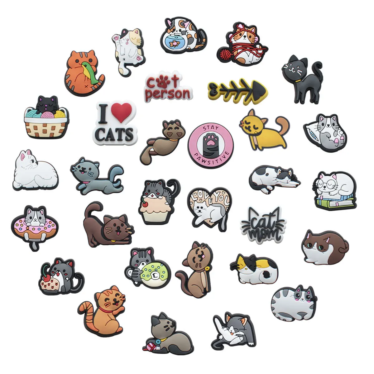 Cat Shoe Charms for Crocs Accessories Women Badge Sandals Buckle Kids Pins Decoration Jeans X-mas Gift Shoes Accessories