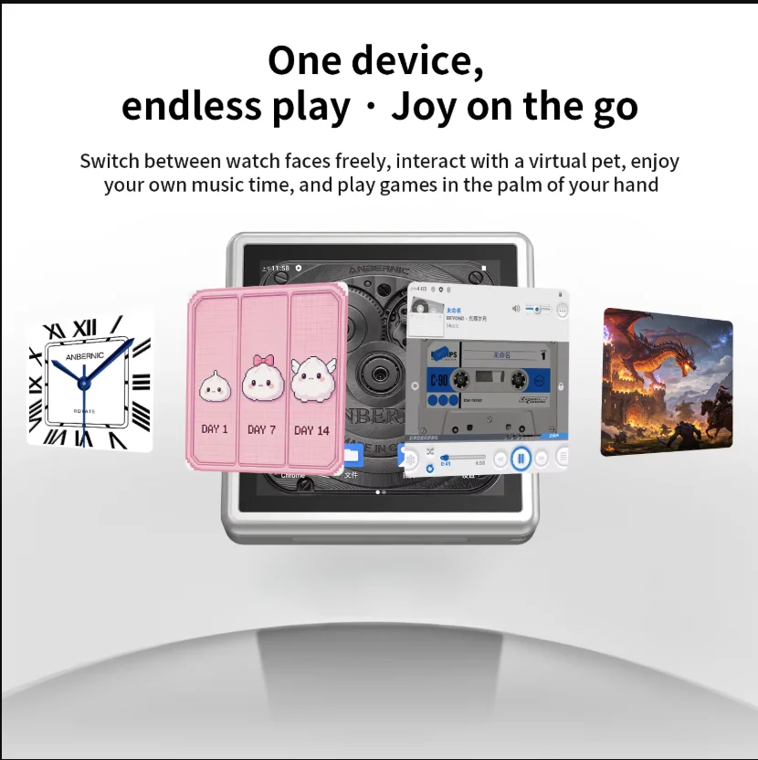 Consola de juegos portátil Anbernic RG Rotate Android, 3,5 pulgadas, IPS, 720 × 720, T618, emulador de juegos Retro, WiFi, 3GB + 32GB, reproductor portátil