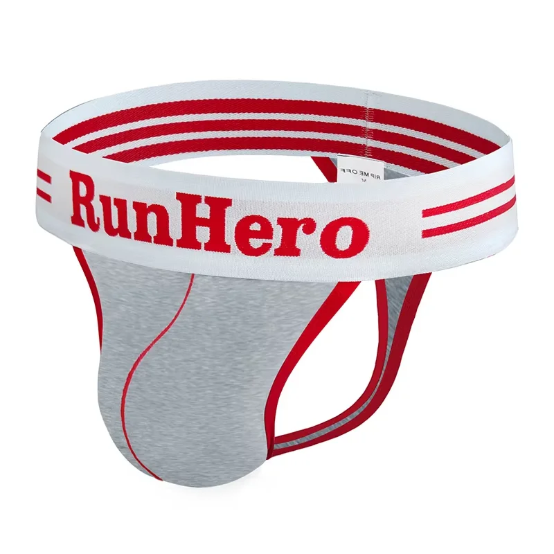 Men's Solid Color Sport Briefs, Comfortable Hollow-out Design Fashion U Convex Pouch Sports Underpants Comfortable Daily panties