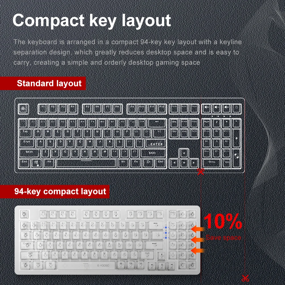 لوحة مفاتيح ألعاب ميكانيكية سل - مراجعة Gaming Keyboard E Yooso وسعره