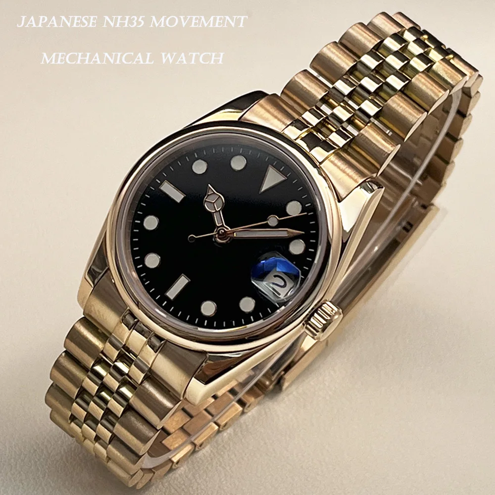 orologio-meccanico-cassa-in-oro-rosa-data-36-mm-movimento-automatico-cinese-35-quadrante-nero-285-mm-bracciale-in-acciaio