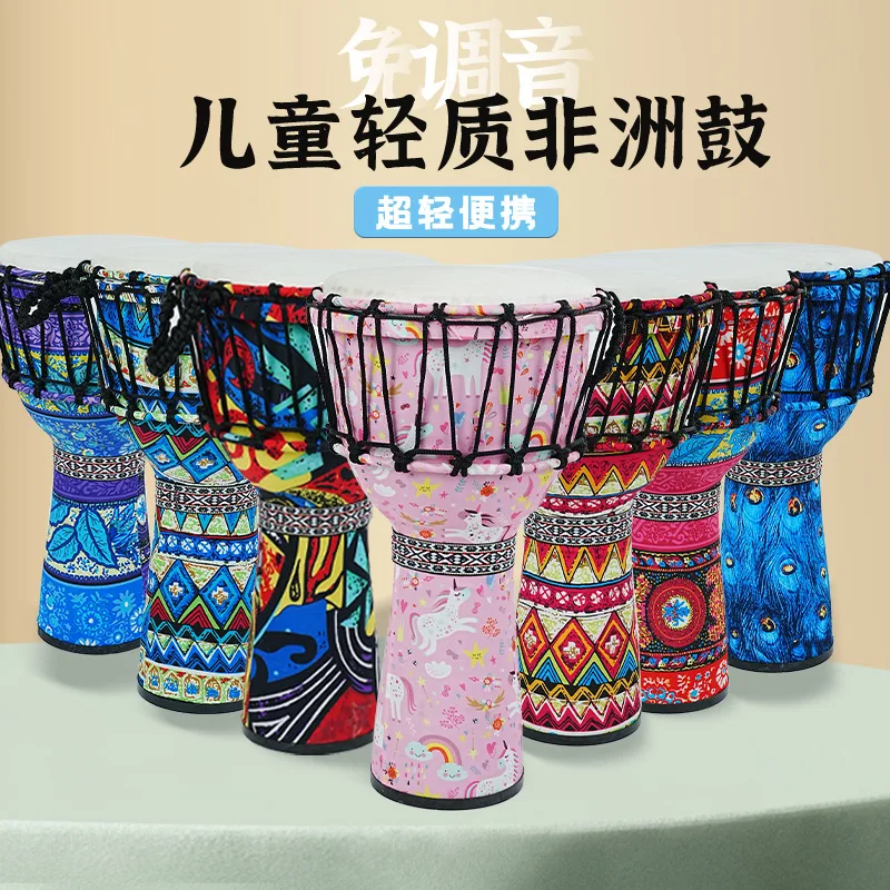 PVC African drum sheepskin 8 inch hand drum percussion instrument children adult 10 inch tambourine snare drum music high bass