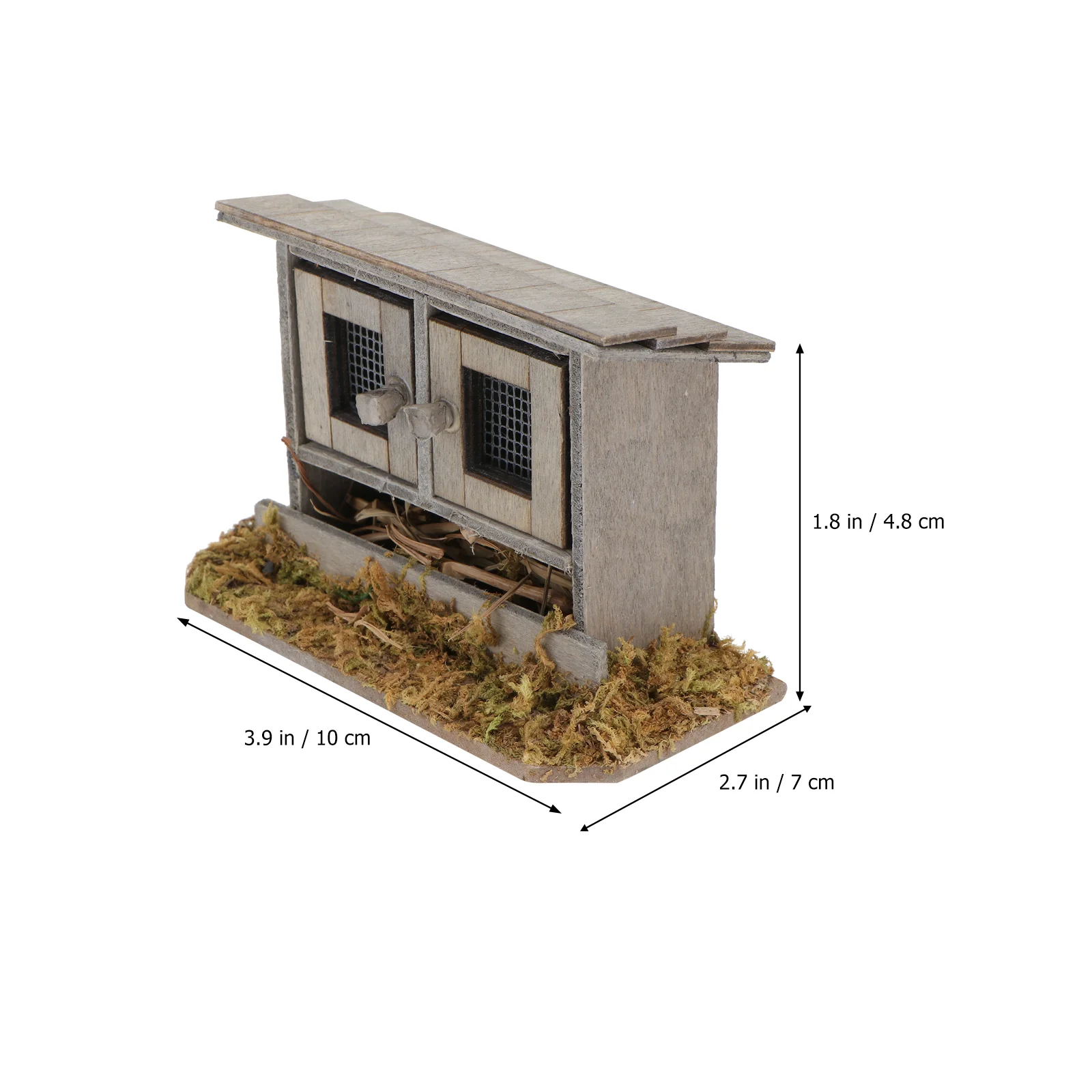 Toy Simulated Chicken Coop Wooden Henhouse Model Plant Mini Brown Simulation Outdoor Decor Lovers