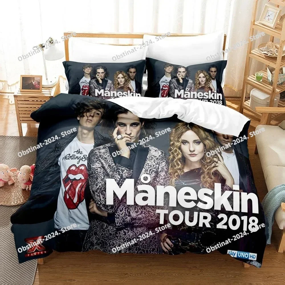 3D For Maneskin Bedding Set Printed Bed Set With Pillowcase Bed Duvet Cover Soft Single Double Queen Super King Size Adult Boys