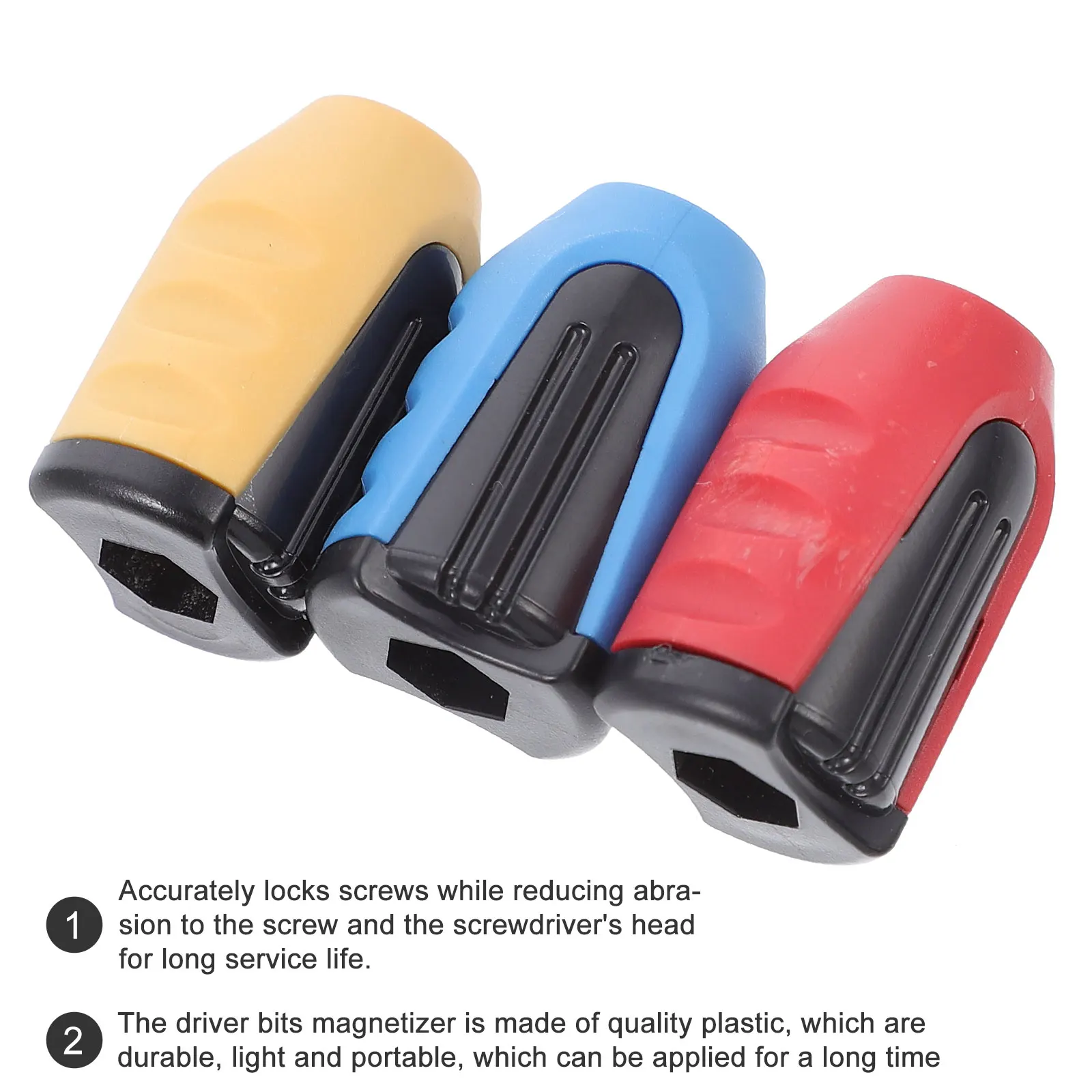 

3pcs Screwdriver Magnetizer Bits Magnetic Ring Catcher Plastic Tool Electric Fan Hand Tools Long Service Life Portable Durable