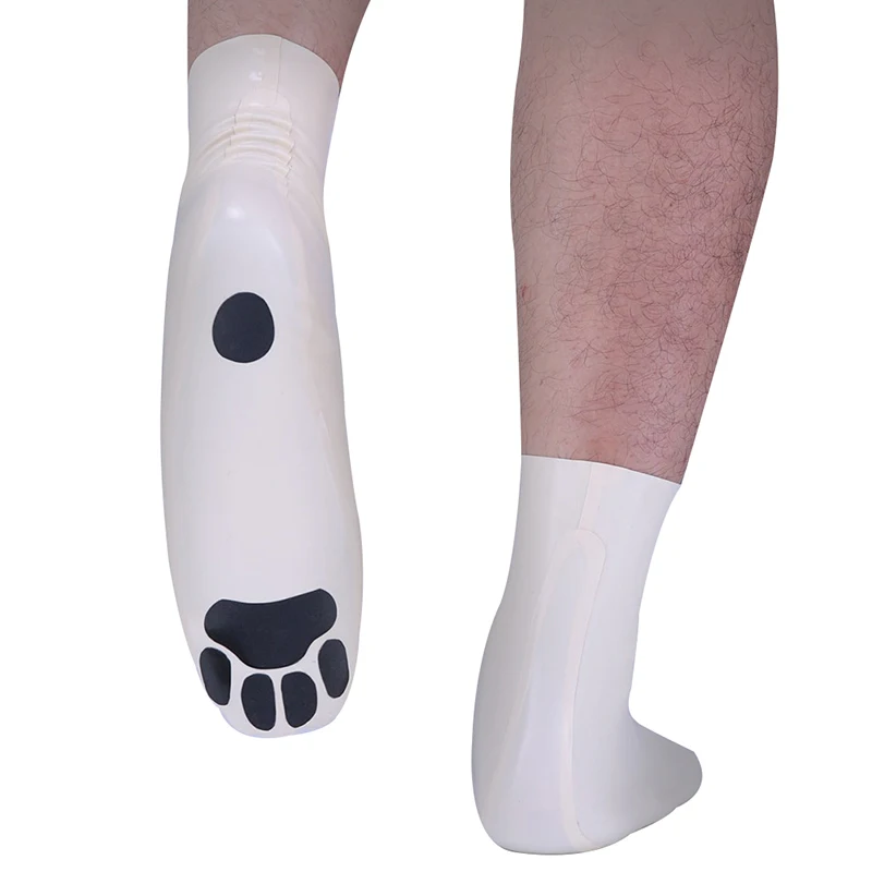 White And Black Sexy Short Puppy Dog Cat Rubber Latex Socks WZ-0104