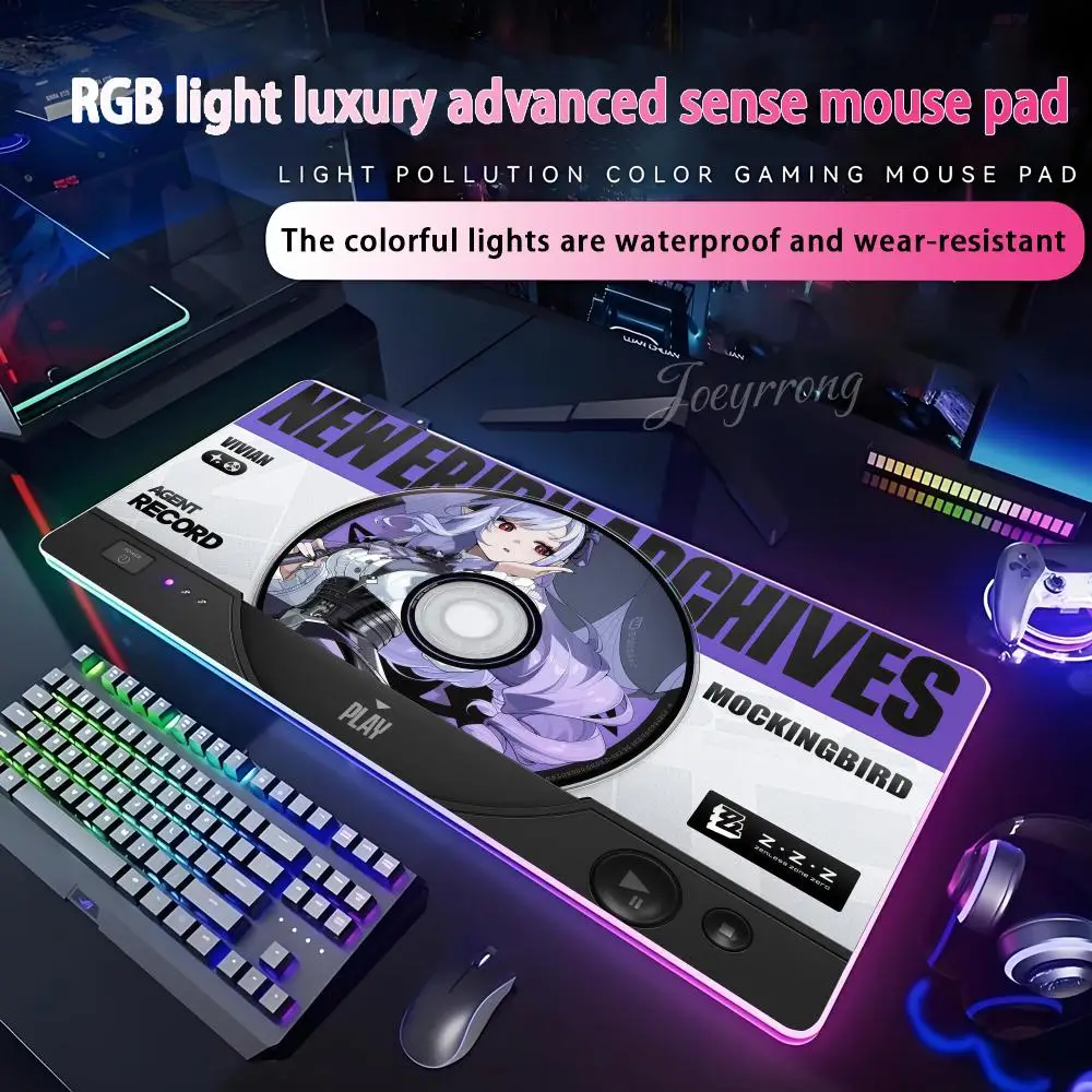 

Горячая игра Zenless Zone Zero Новый коврик для мыши для FPS eSports RGB Расширенная игровая клавиатура Светодиодные коврики Большой 1000x500 мм XXL Gamer