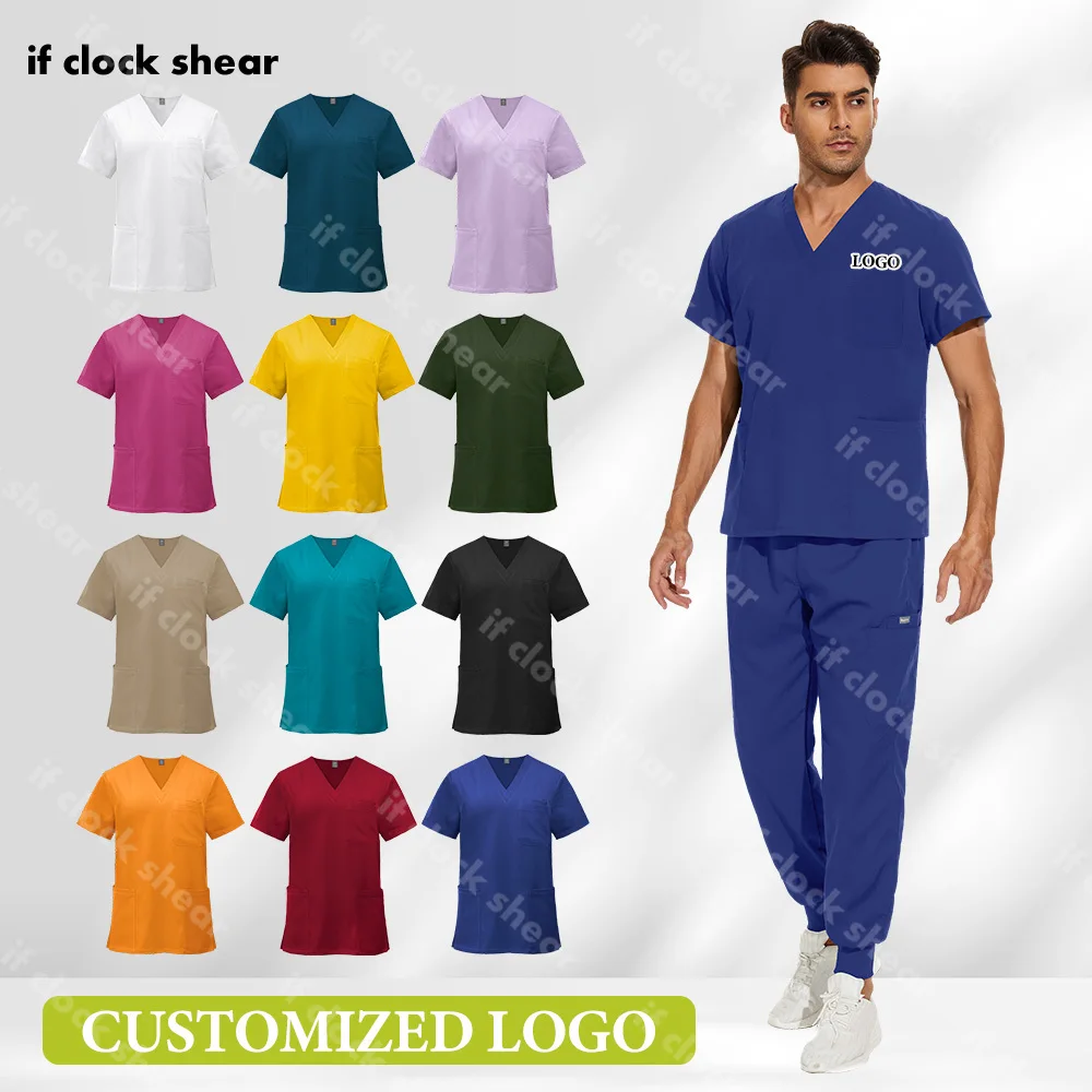 Surgical Nurse Accessories Women Pet Scrubs Hospital Doctor Medical Uniforms Dental Clinic Beauty Salon Workwear Customized Logo