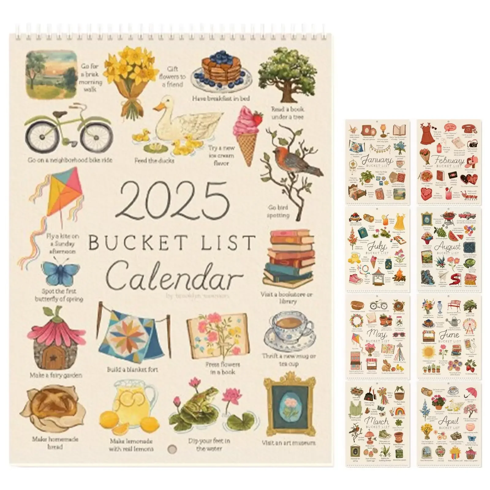 2025 Bucket List Calendar Fridge Magnet 2025 Year Wish List Diary Organizer With Reminder Alarm Clock