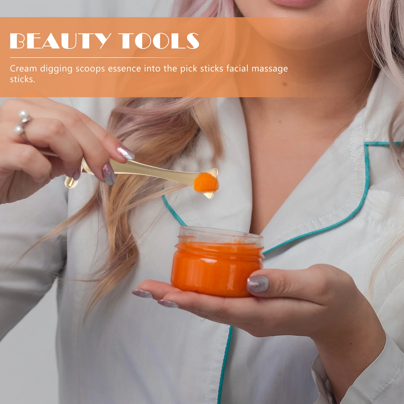 2pcs Zinc Alloy Cream Massage Sticks Smooth Durable Massagers For Women Care Tools Facial Beauty Massagers Eye Cream Spoons Eye