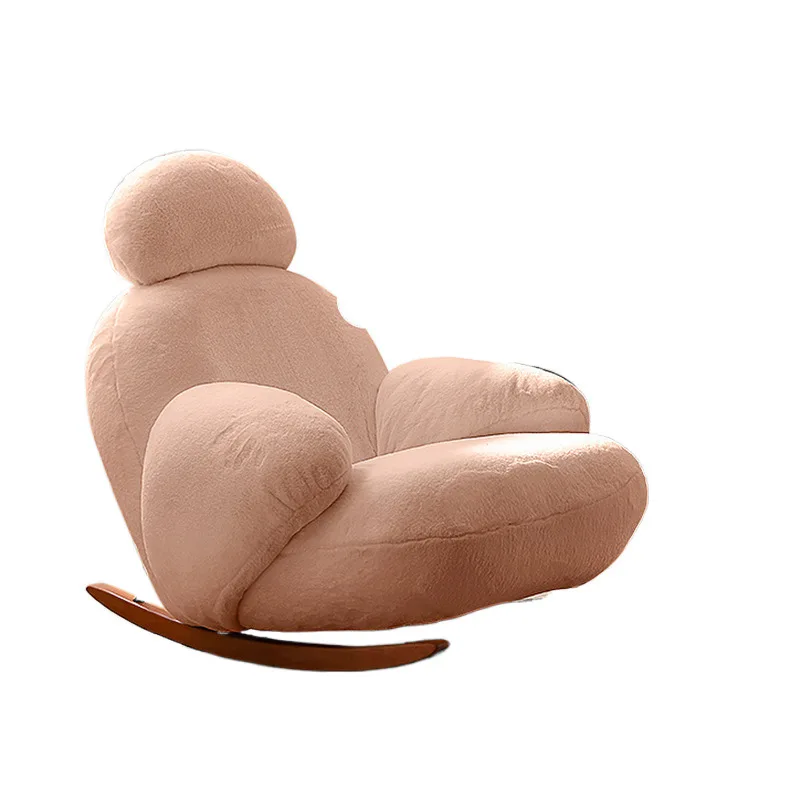 

Rocking chair big white living room recliner adult household balcony leisure chair Internet celebrity lazy sofa light luxury