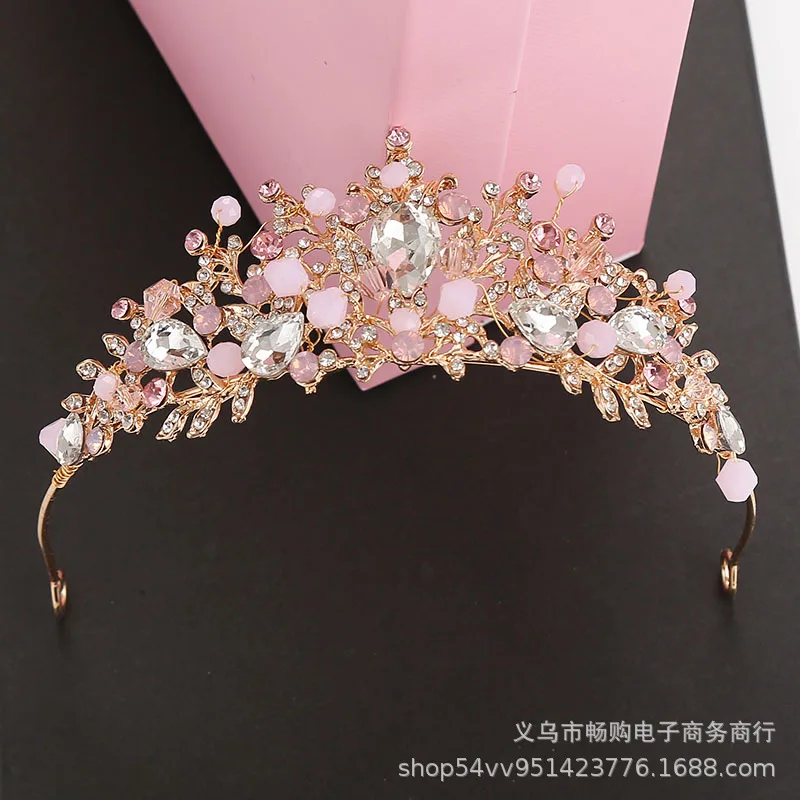 

Children's Crown Headwear Princess Girl Performance Crown Crystal Headband Children's Birthday Hair Hairpin Piano Performance Ac