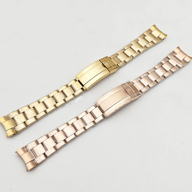 Hot New Trendy Exquisite 20MM Stainless Steel Watch Band Applicable Traditional Men'S Watch Modification Accessories Fold Clasp