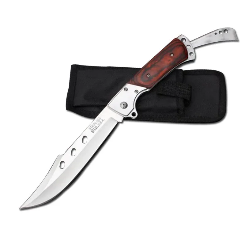 Outdoor Steel Folding Knife for Men High Hardness Survival Self Defense Portable Military Tactical PocketKnife for Hunting