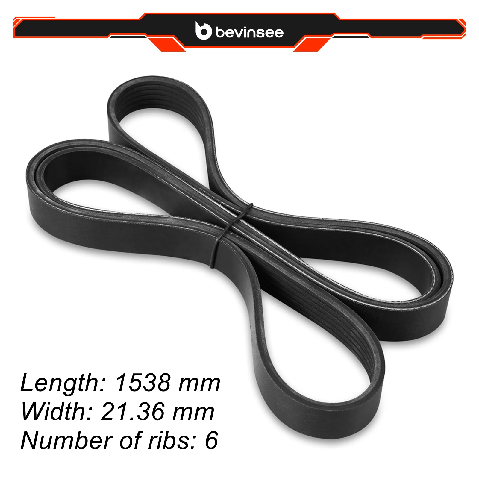 

For 6PK1538 Main Drive Belt, for BMW E46 E39 E60 X5 E53 Z3 325i 328i 330i 525i 530i, for VW Golf 4, for Ford Focus MK3