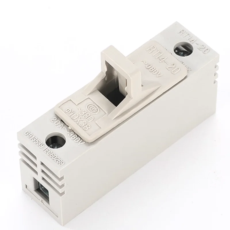 RT14-20 fuse base 10 * 38 10x38mm 20A 380V fuses 1A-20A RO15 ceramic fuse tube  RT18 16 19 Fuse base