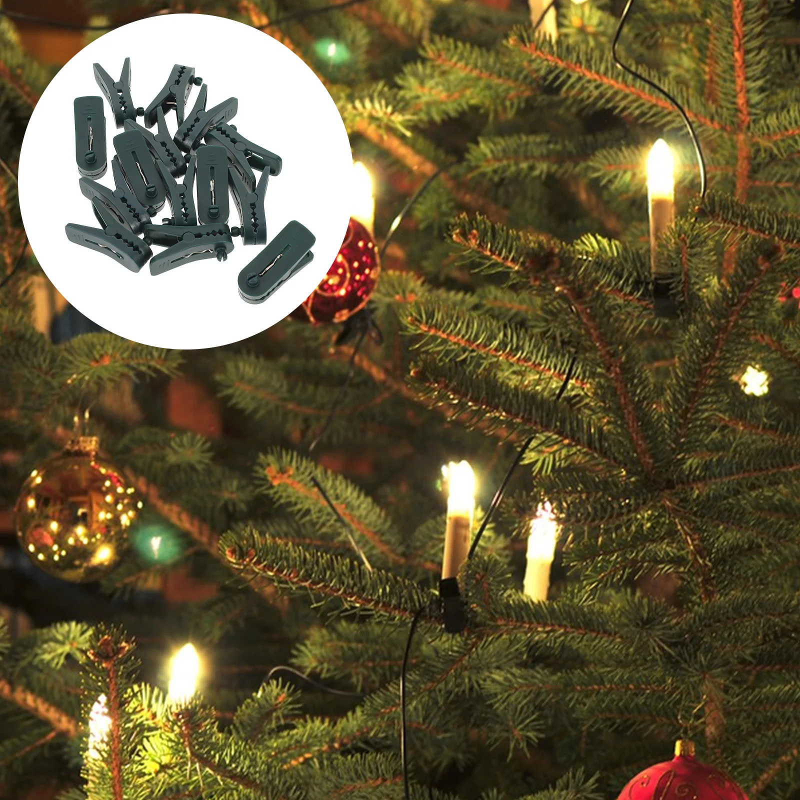 

30Pcs Elegant Christmas Clips Stable Design for Tree Branches Holiday Party Decoration Advent Clips