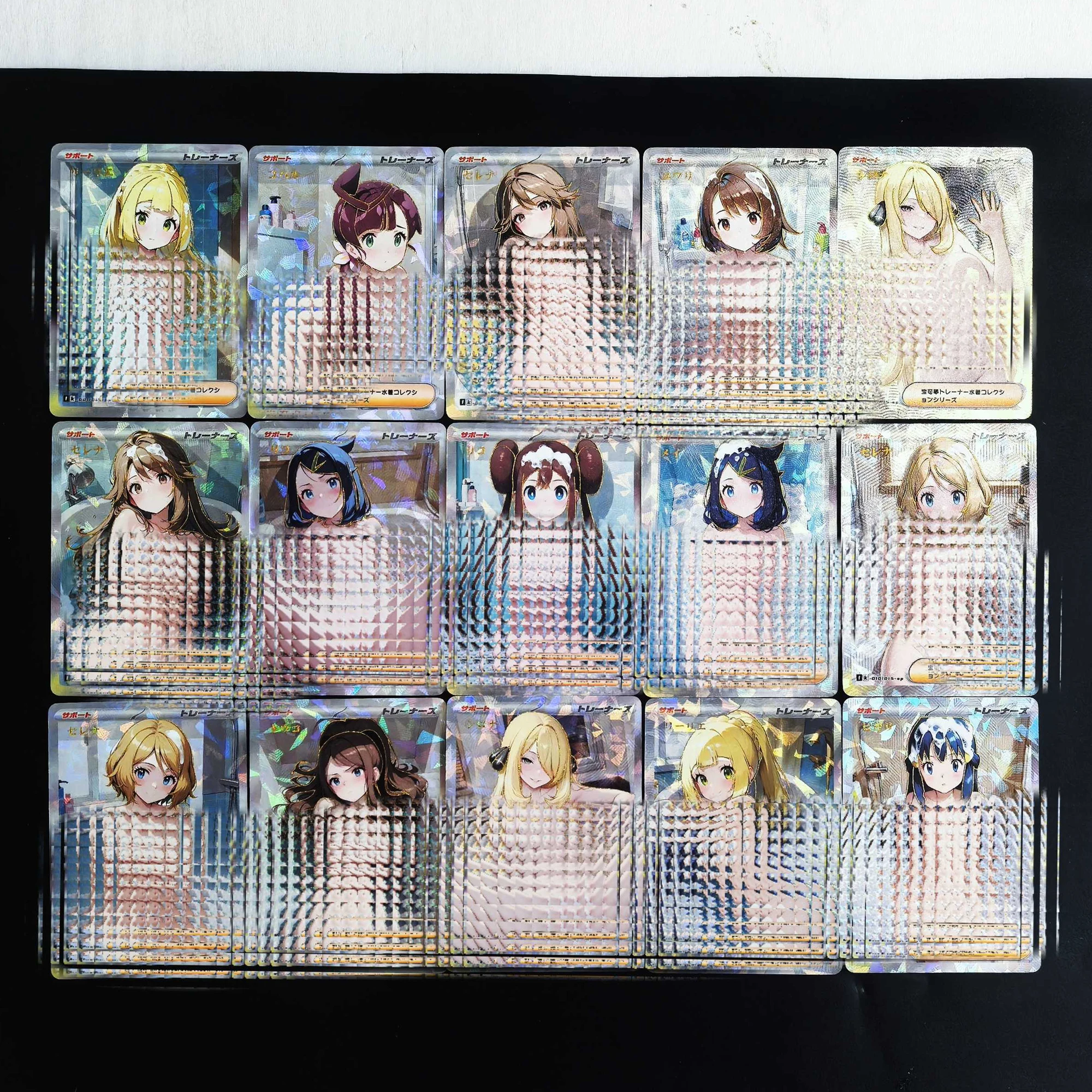 لتقوم بها بنفسك 15 قطعة/المجموعة PTCG المدرب سينثيا ليلي روزا ضبابي مارني ACG الذهب الساخن بطاقة فلاش الكلاسيكية أنيمي جمع بطاقات لعبة هدية