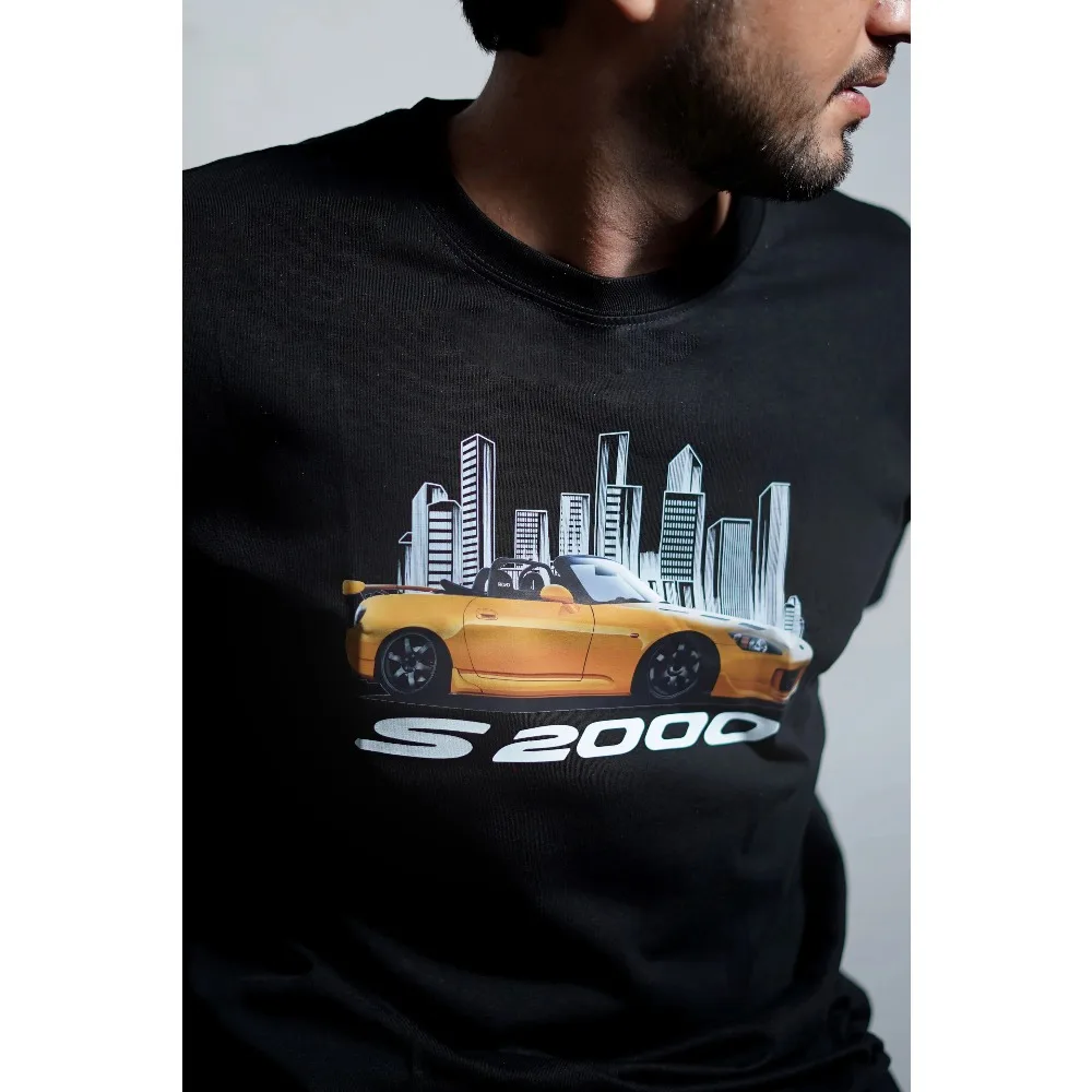 Honda Men's and Women's T-shirt Honda S2000 Summer Motorcycle Retro Tee Racing Short-sleeved Spring Cycling Off-road Top