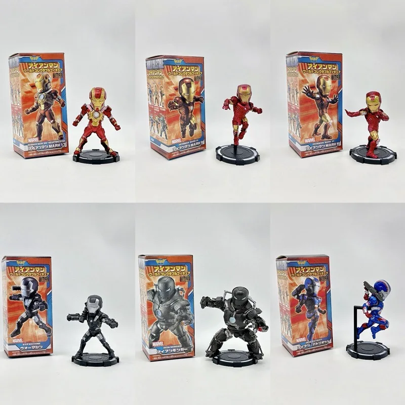 Figuras de acción de los vengadores 4 de Marvel, 6 piezas, WCF, Iron Man, versión q, modelo de colección, regalo para niños