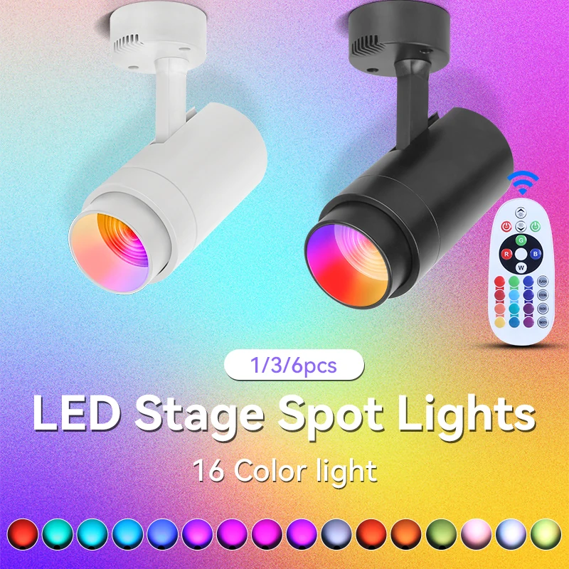 

LED Spot Stage Light Fixture RGB Multi Colors Neon Room Decor Lamp Home Lustre Party Disco Artistic Show Celebrate Led Spotlight