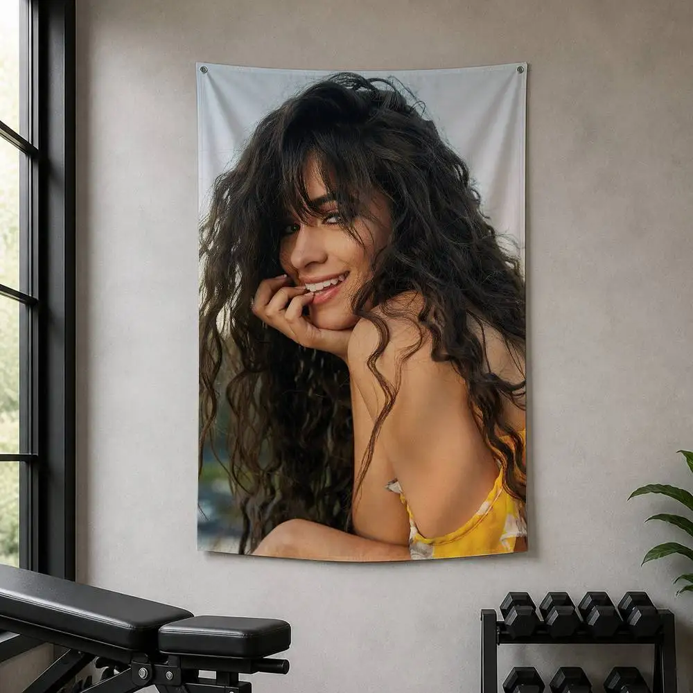 C-Camila Cabello  Decorative Hanging Flag with Grommets for Garage Bedroom Dorm Wall Decor