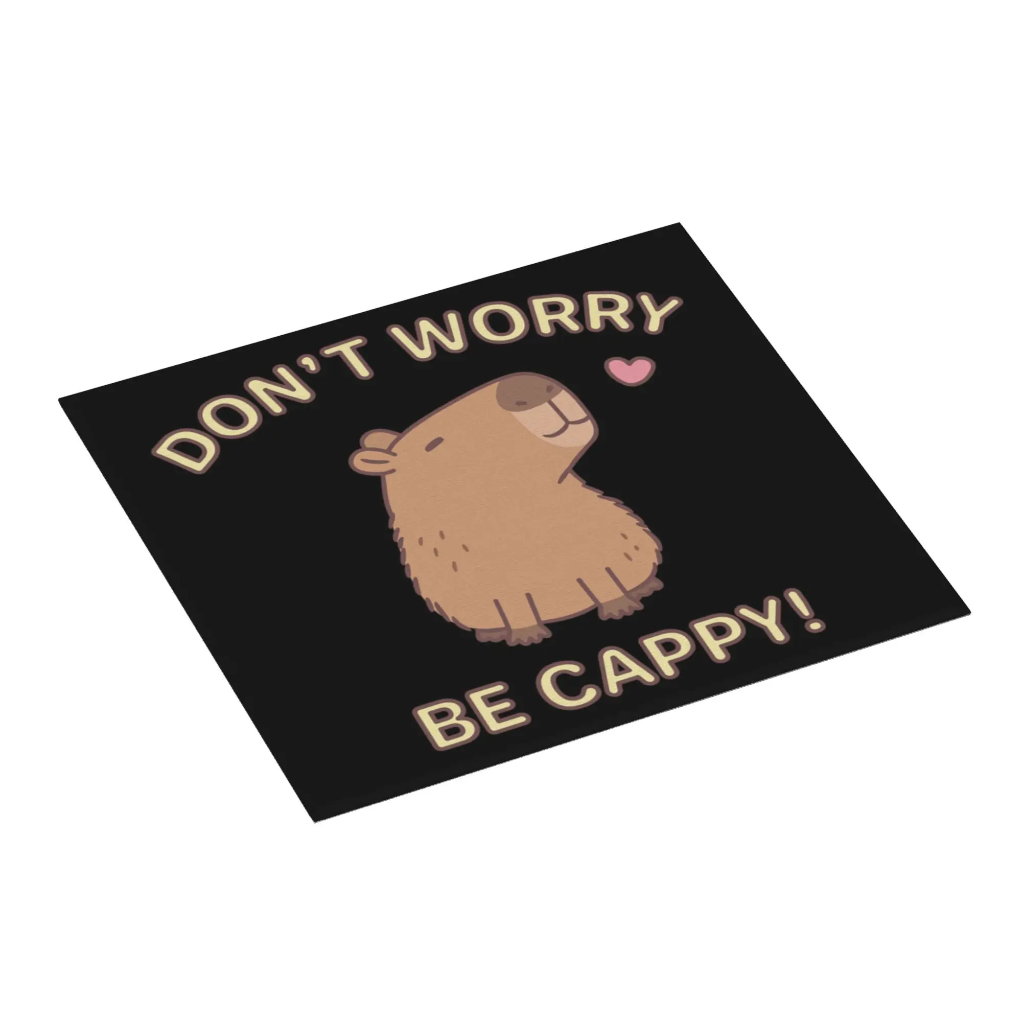 Funny Dont Worry Be Cappy Happy Capybar Non Slip Kitchen Counter Protector Mat Barware Tableware Reusable Drying Mat For Kitchen