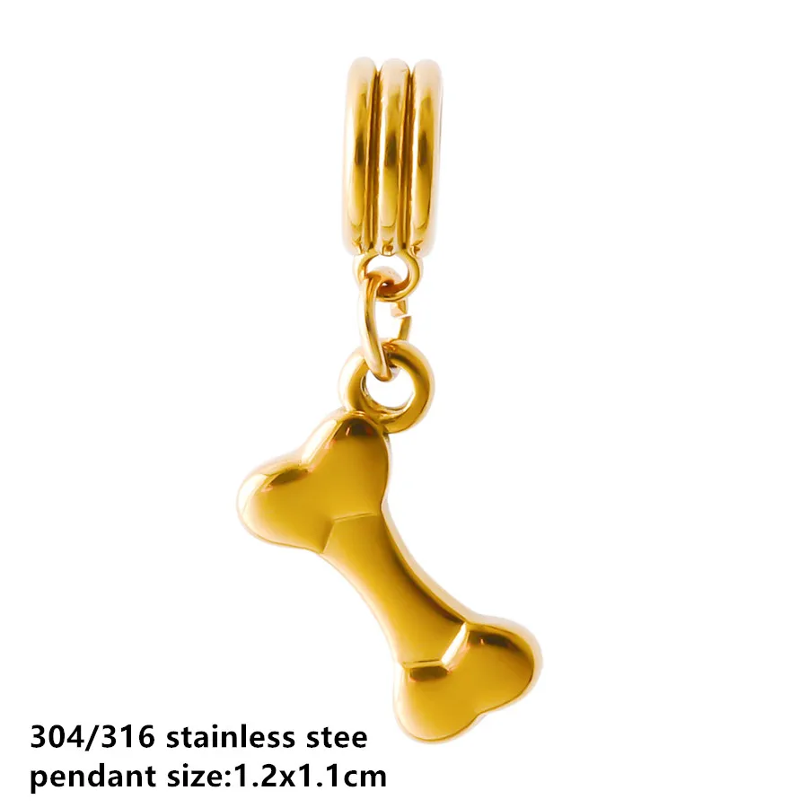 Goldfarbener kleiner Tieranhänger Ente Katze Taube Pferd Edelstahl Armband Armreif Anhänger für Schmuckherstellung handgemachte Dekoration – Detail 3