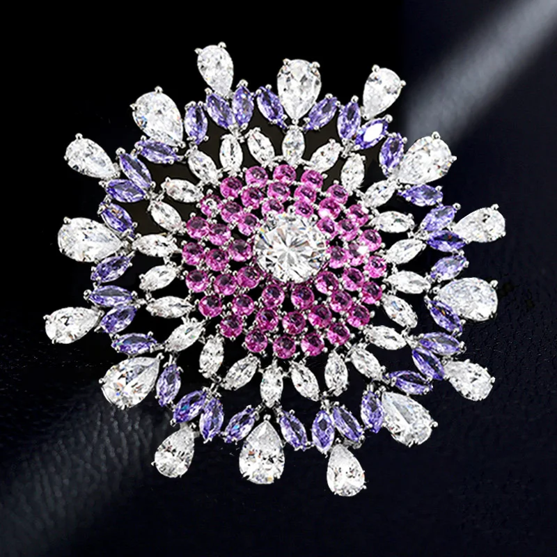 

Высококачественные роскошные сверкающие броши с полным кубическим цирконием и подсолнухом, модный нишевый дизайн, аксессуары для одежды, булавка, женский корсаж