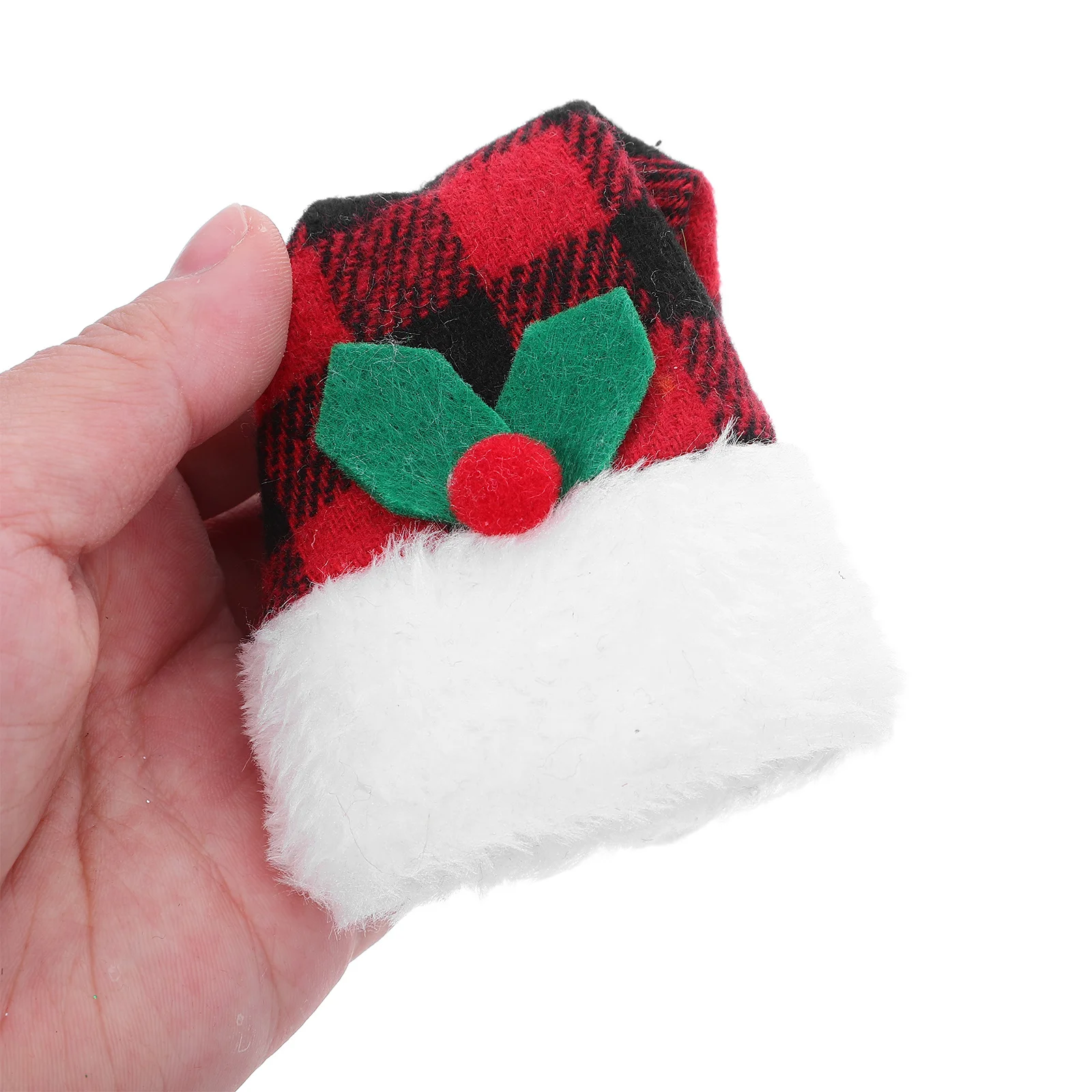

4Sets Christmas Wine Bottle Covers Mini Santa Hats Buffalo Plaid Holiday Wine Bottle Wrap Party Decorations Festive Home