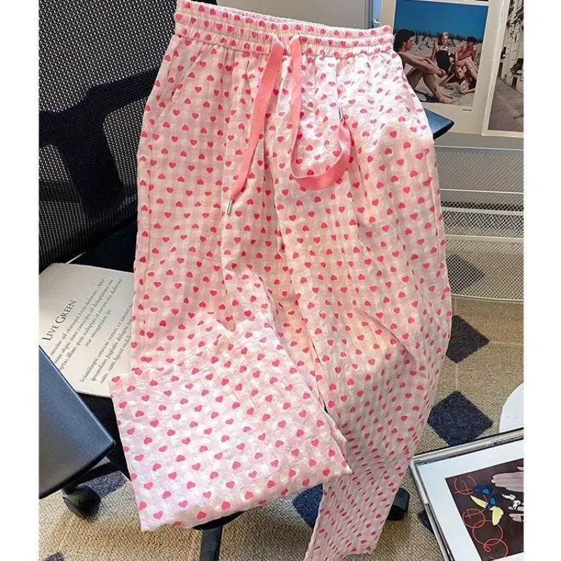 

Эластичные женские повседневные свободные брюки с карманами и высокой талией на шнурке, уличная одежда, милые брюки XQ778